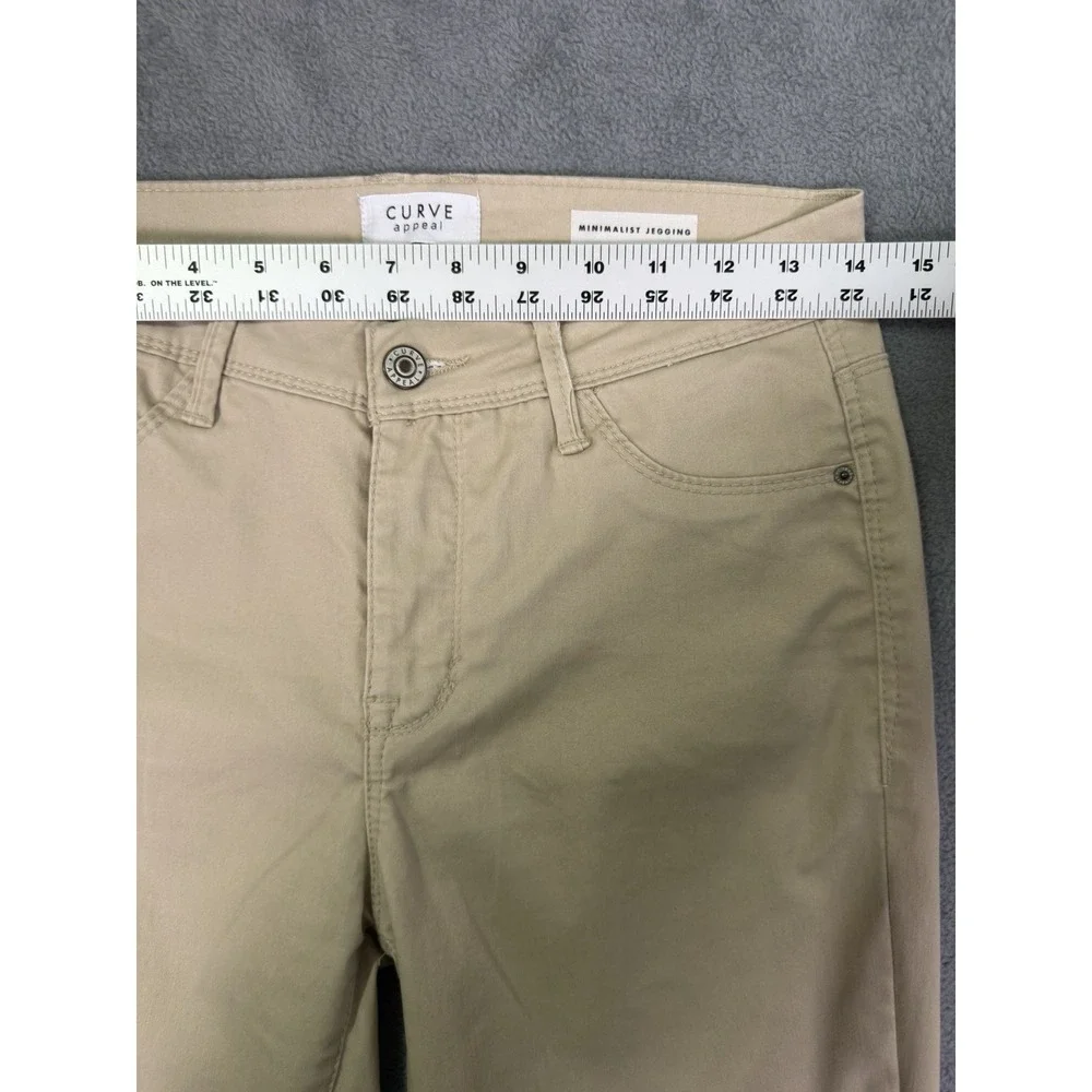Curve Appeal Jeans Womens 4/27 Tan Khaki High Rise Minimalist Jegging Stretch